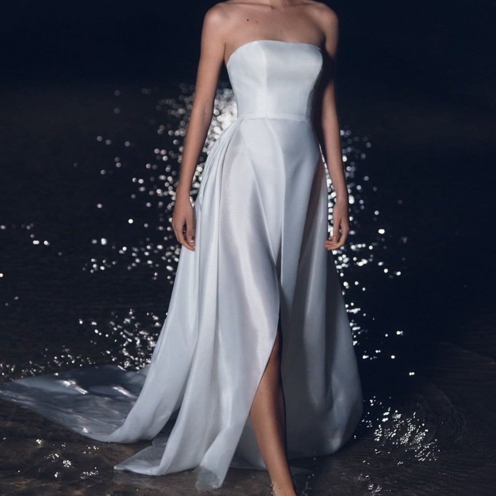 Evie Young Strapless Slit Wedding Gown